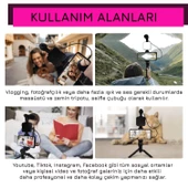 Upway LED Işıklı Mikrofonlu Tripotlu Kumandalı Video Kayıt Fotoğraf Öz Çekim Seti - 2