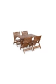 Madrid Takım (Masa 70x120) - Katlanır, Ahşap Bahçe, Teras, Balkon Takım - 1