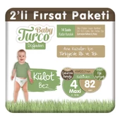 Baby Turco Doğadan 2'li Fırsat Paketi Külot Bez 4 Numara Maxi 82 Adet - 1