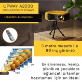 UpWay A2000 Hoparlörlü 1000 Lümen Mini Multimedya Ev Sineması 80 inç  Projeksiyon Cihazı - 8
