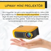 UpWay A2000 Hoparlörlü 1000 Lümen Mini Multimedya Ev Sineması 80 inç  Projeksiyon Cihazı - 3