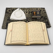 Takke + Esans + Tesbih + Seccade + Kuran Hediye Seti (Hafız Boy, Siyah) thumbnail 4