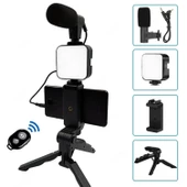 Upway LED Işıklı Mikrofonlu Tripotlu Kumandalı Video Kayıt Fotoğraf Öz Çekim Seti - 7