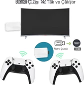 2.4G Wireless Kablosuz Controller 3D 4K HD Klasik Retro Atari Video Game Oyun Konsolu - 3