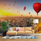 Kapadokya Sıcak Hava Balon Manzaralı Duvar Kağıdı Baskı thumbnail 1