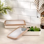 Schafer Ashley 2 li Dikdörtgen Sığ Saklama Kabı-Krem - 1