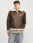 JACK JONES Erkek Rüzgar Geçirmez Camel Ceket Mont 12261819 - 3