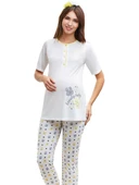 FLZ 24325 Kadın Yazlık Lohusa Pijama Takım - 1