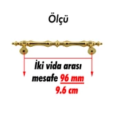 Mobilya Mutfak Dolabı Çekmece Dolap Kulpları Kapak Kulpu Kulbu Gold 96 mm Metal Kulp thumbnail 2