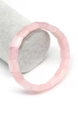 Pembe Kuvars Doğal Taş Bileklik 13 x 15 mm Özel Kesim - 1