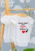 %100 Pamuk 5li Beyaz Kısa Kollu 5 adet Bebek Body - 1