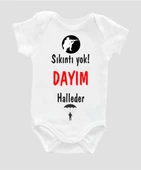 Organik %100 Pamuk Sıkıntı Yok Dayım Halleder Baskılı Bebek Body ZBN074 - 1