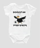 Organik %100 Pamuk Doğuştan Yavru Kartal Bebek Body ZBN092 - 1