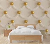 3 Boyutlu Kabartma Görünümlü Altın İnci Duvar Kağıdı Baskı thumbnail 2