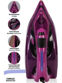 Goldmaster 7613 M Turbojet Mor 2400 Watt LED Göstergeli Seramik Tabanlı 170 gr Şok Buharlı Ütü - 1