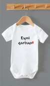 Organik %100 Pamuk Eyni Gardaşı Azeri Bebek Body Zıbın ZBN0154 - 1
