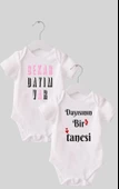2 Dayı Set 2 'li Organik %100 Pamuk  Baskılı Bebek Body Zıbın ZBN210 - 1