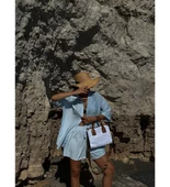 Monalisa Home Kanvas Suni Deri Detaylı Saten Astarlı Çapraz Çanta thumbnail 1