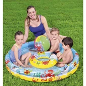 2 Halka Yuvarlak Havuz, Can Simidi ve Plaj Topu Seti - Yaz Eğlencesi - 1