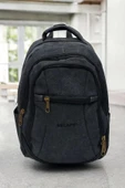 Antrasit Kanvas Kumaş 15,6 inç Laptop -Okul Sırt Çantası - 1