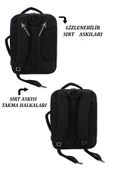 Siyah USB Aparatlı Fonksiyonel 15,6 inç Laptop Sırt Çantası - 6