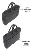 Siyah Unisex 17,3 inç Evrak-Laptop Çantası - 3