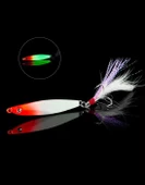 Glowlu Jig Yem 10Gr 5cm Lrf Yem Lüfer Levrek Sarıkanat Yapay Yem Suni yem Tüylü Kanca jig Yem - 6