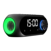 Mikado MD-W7 1200mAh 5W Siyah Bluetooth-Aux-Derece-Usb-FM Double Alarmlı Saat Speaker Speaker - 1