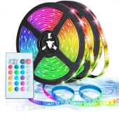 UpWay 3 Metre Bluetoothlu Müziğe Duyarlı Su Geçirmez Kesilebilir Silikonlu Kumandalı USB RGB Şerit Led - 1