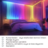 UpWay 3 Metre Bluetoothlu Müziğe Duyarlı Su Geçirmez Kesilebilir Silikonlu Kumandalı USB RGB Şerit Led - 6