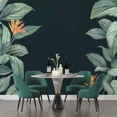 Yeşil Yaprak Görünümlü Duvar Kağıdı Baskı thumbnail 5