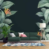 Yeşil Yaprak Görünümlü Duvar Kağıdı Baskı thumbnail 1