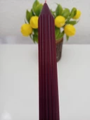 qosrix 5'li Bordo Şamdan Soya Mumu 1. Kalite Doğal Vanilya Kokulu Uzun Çubuk Konik Mum Dekoratif thumbnail 3