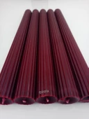 qosrix 5'li Bordo Şamdan Soya Mumu 1. Kalite Doğal Vanilya Kokulu Uzun Çubuk Konik Mum Dekoratif thumbnail 2