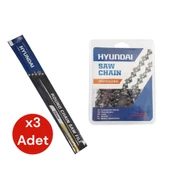 Hyundai Kesik Zincir 28,5 Diş 91 ve Motor Zincir Bileme Eğesi 5/32'' (4MM) 3 Adet - 1