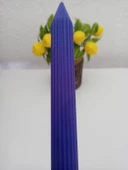 qosrix 5'li Mor Şamdan Soya Mumu 1. Kalite Doğal Vanilya Kokulu Uzun Çubuk Konik Mum Dekoratif thumbnail 3