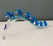 HERA KRİSTAL BÜYÜK KRİSTAL YEDİLİ FİL KOYU MAVİ - 1