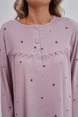 Mecit 6152 Bayan Lila Büyük Beden Gecelik thumbnail 4