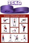 35 KG Direnç Bandı Kas Geliştirme Lastiği Fitness Pilates Cross Training Bant Mor - Extra Sert thumbnail 6