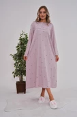 Mecit 6152 Bayan Lila Büyük Beden Gecelik thumbnail 1