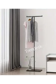 TRENDESK   Metal T Siyah  Ayaklı Askılık Elbise Askılık - 1