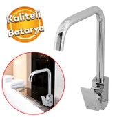 Kaliteli Lavabo Musluk Banyo Mutfak Evye Bataryası Sıcak Soğuk Su Girişli 1.390 Kg Çeşme Krom Renk - 1