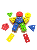 Minik Eller, Büyük Keşifler! Bebekli Ahşap Geometrik Bultak 18x16cm. - 2