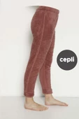 Cepli Lüx Pofuduk Polar Kışlık Pijama Altı pofcepli - 4