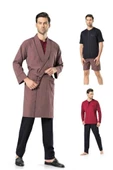 Pierre Cardin 5560 5'li Çeyizlik Röbdoşambır Erkek Pijama Takım - 9