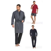 Pierre Cardin 5560 5'li Çeyizlik Röbdoşambır Erkek Pijama Takım - 2