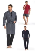 Pierre Cardin 5560 5'li Çeyizlik Röbdoşambır Erkek Pijama Takım - 10