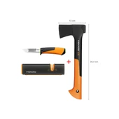 Fiskars Parçalama Baltası Xs-X7 + Bileyicili Ağır İş Bıçağı + Balta ve Bıçak Bileyici - 1