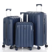 MÇS 3lü Set Kırılmaz Silikon Seyahat Valizi Bavulu V305 Laci - 1