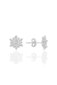 Gümüş rodyumlu zirkon taşlı mini kar tanesi küpe SGTL12588RODAJ - 1